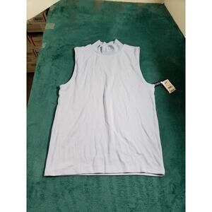 Architect Top Size Large Womens Blue Sleeveless High Neck Ladies Basic NWT